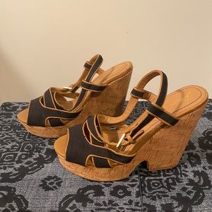 Cork wedge sandals,size 9, brand Gomax